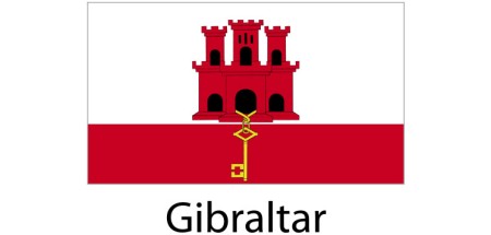 Gibraltar Flag sticker die-cut decals