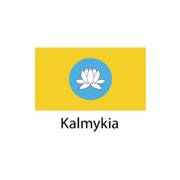 Kalmykia Flag sticker die-cut decals