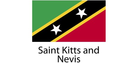 Saint Kitts and Nevis Flag sticker die-cut decals