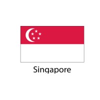 Singapore Flag sticker die-cut decals