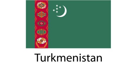 Turkmenistan Flag sticker die-cut decals