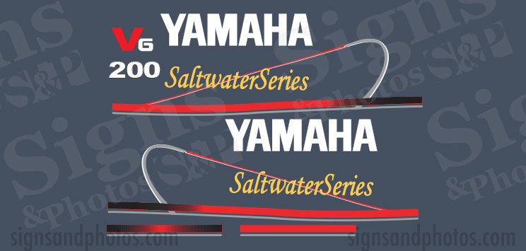 Yamaha 200HP Red Decal Kit