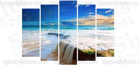 Beach Acrylic  28.5"x42".  5 panels 