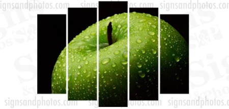  Acrylic print green apple 28.5"x42".  5 panels 