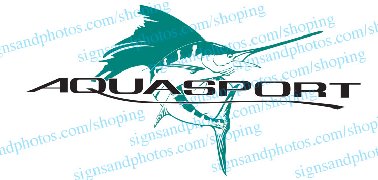 Aquasport Boat Logo Decals 36"x19"