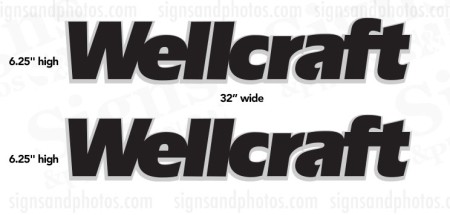 Wellcraft Boat Decals  (Set of 2)  2 Color