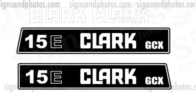 Clark 15E GCX  forklift Decal kit 