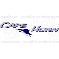 Cape Horn Boat Logo  2 colors 36"x9"