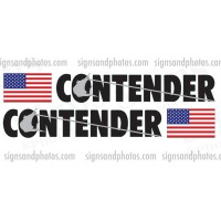 Contender Black and Silver Decal w/Flag