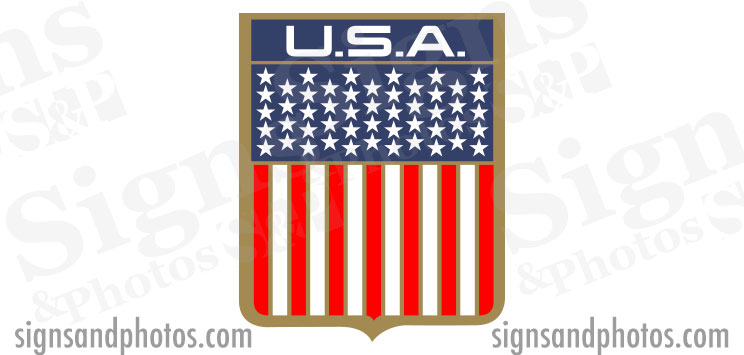 DONZI Hull side Decal Logo - 1960s/70s USA Flag, 6 3/4"