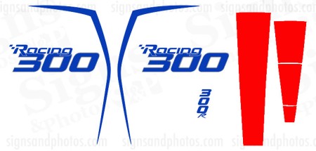 Mercury Racing 300 R  Decal set Blue and Red 
