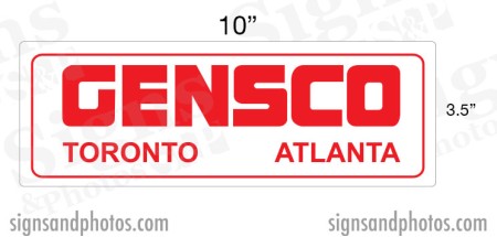 GENSCO Decal (Toronto, Atlanta) 3.5" x 10"