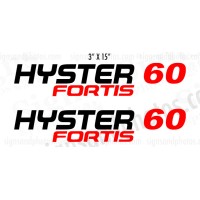 Hyster 60 fortis  (black and Red) Decals 3"x15"