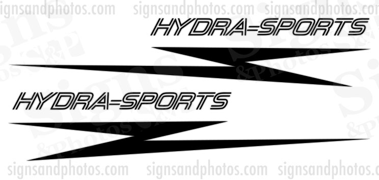 Pair of Hydra Sports BOAT HULL GRAPHICS SKI DECALS STICKER 3 COLOR Sport 1007700
