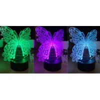 Butterfly 3D Illusion LED lamp Night Light Acrylic