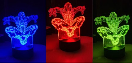 LED Lamp Illumination 3D Spider Man Acrylic Bedroom Toy