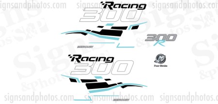 Mercury Racing 300R Verado 4 Stroke Decal set 
