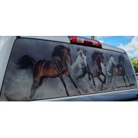 Rear Window Graphic Run horses 5