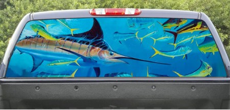 Rear Window Graphic Marlin Fishing
