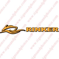 Rinker Boat Logo Decals Gold and Black Shadow