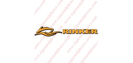 Rinker Boat Logo Decals Gold and Black Shadow