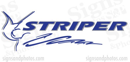 Striper Boat Logo  2 colors 50"x15"