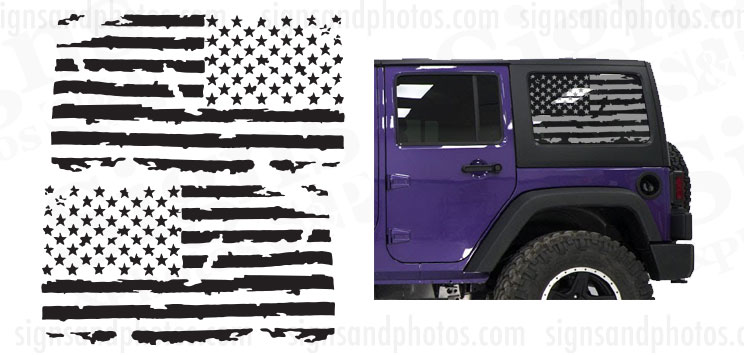 USA Distressed Flag Decals Stickers