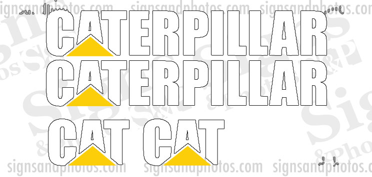 Caterpillar Vinyl Decal Forklift Kit  2 CAT, 2 CATERPILLAR