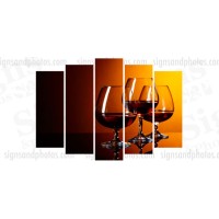 Wine glasses Acrylic  28.5"x42".  5 panels 